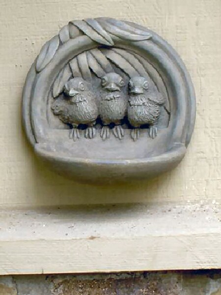 Song bird statue Chickadee Bird Feeder Wall Hanging Three Birds